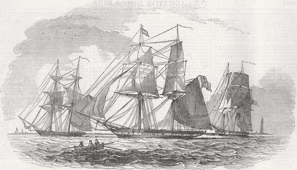 SHIPS. Experimental Brigs. Daring; Flying-Fish 1851 old antique print picture